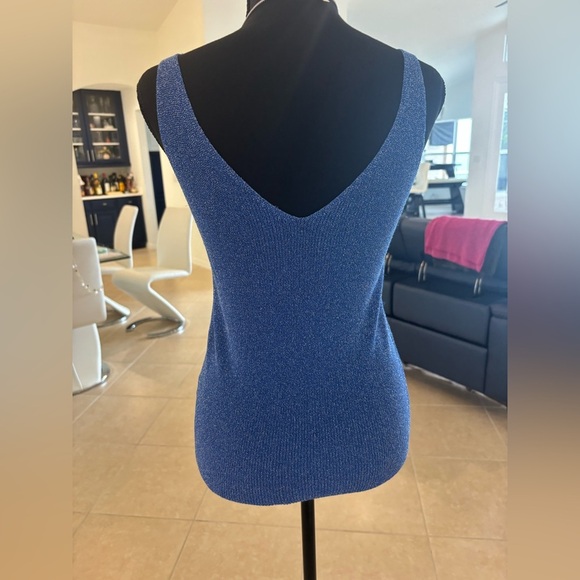 Blue Sleeveless Knit Top - Picture 6 of 6